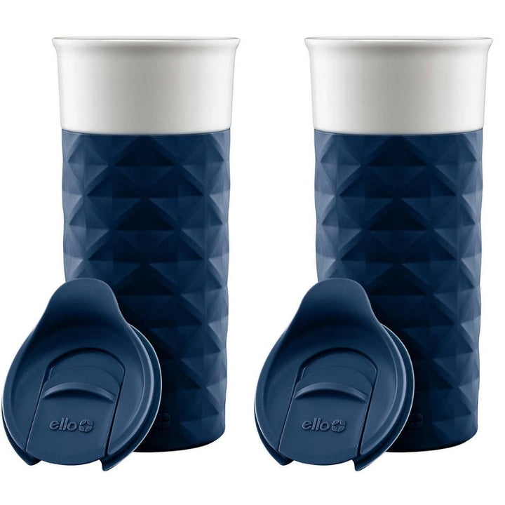 Ello Ogden Ceramic Travel Mugs - 473 ml (16 oz) - 2-Pack