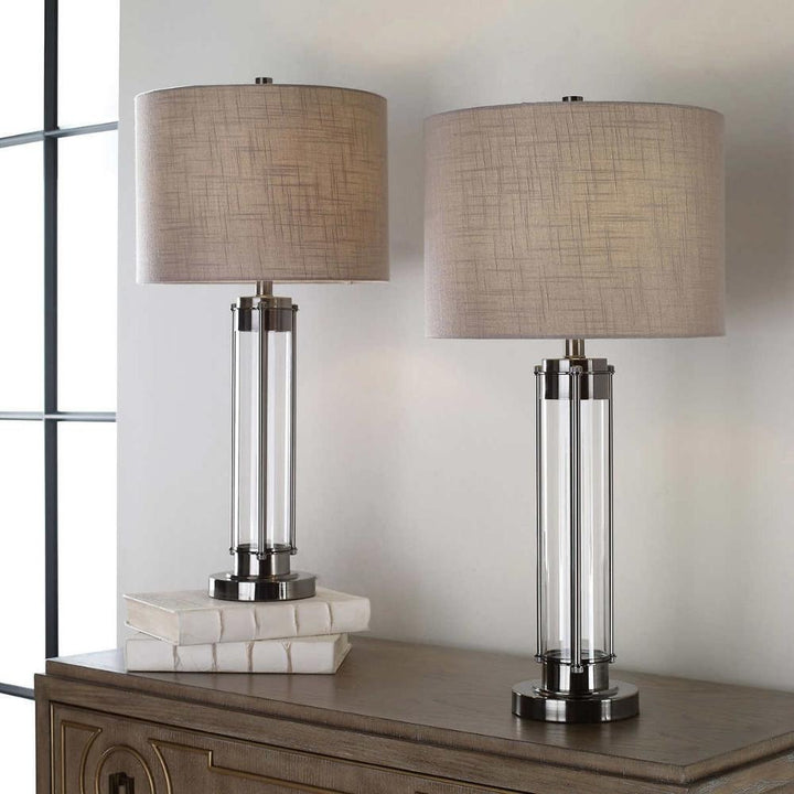 Kris Modern Table Lamp - Dark Nickel - 2-Pack