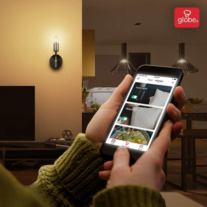 Globe B11 Wi-Fi Smart Bulbs with Dimmable LED Visible Filaments 