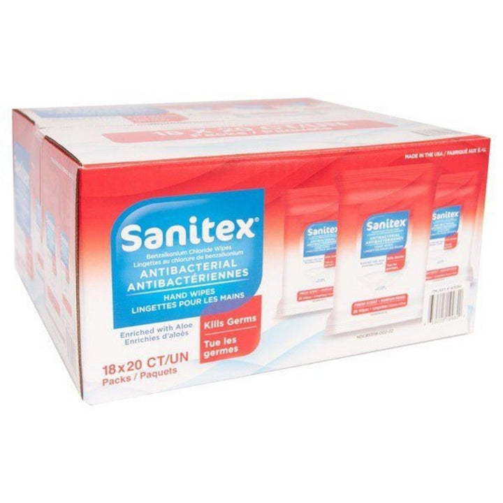 Sanitex Fresh Scent Antibacterial Cleansing Wipes - 20-Count, 18-Pack