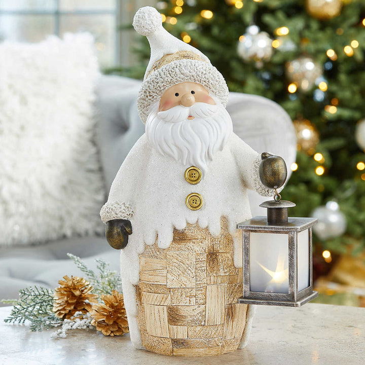 Woodchip Figures with Lantern 