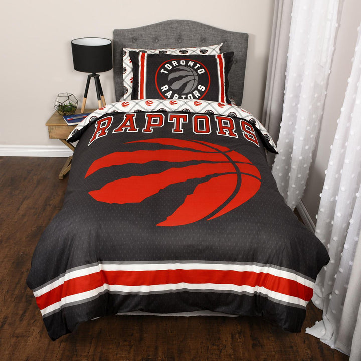 NBA - Microflannel Duvet Cover and Sham Set, Toronto Raptors