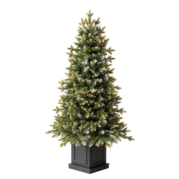 Aspen Pre-Lit Potted Artificial Christmas Tree with Color-Changing Radiant Micro LED Lights - 4 ft