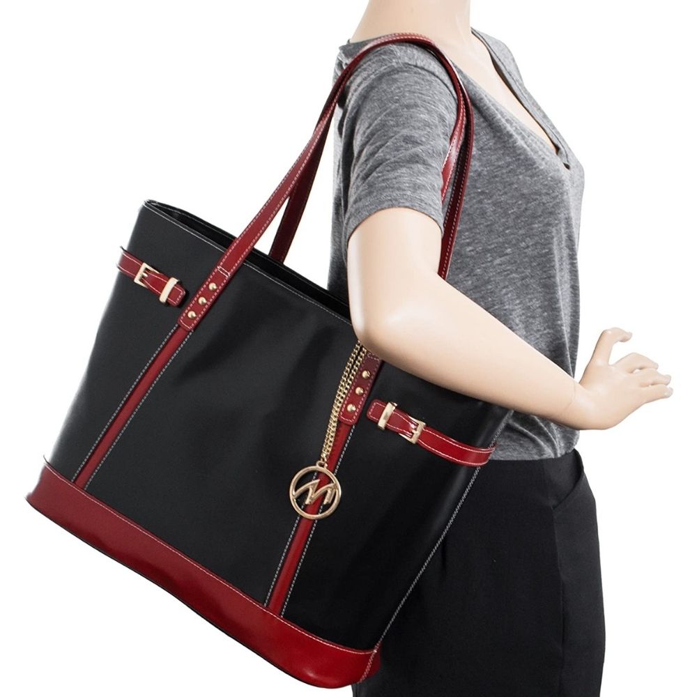 McKlein 97565 USA Serafina Women's Leather Tote with Tablet Pocket - Black