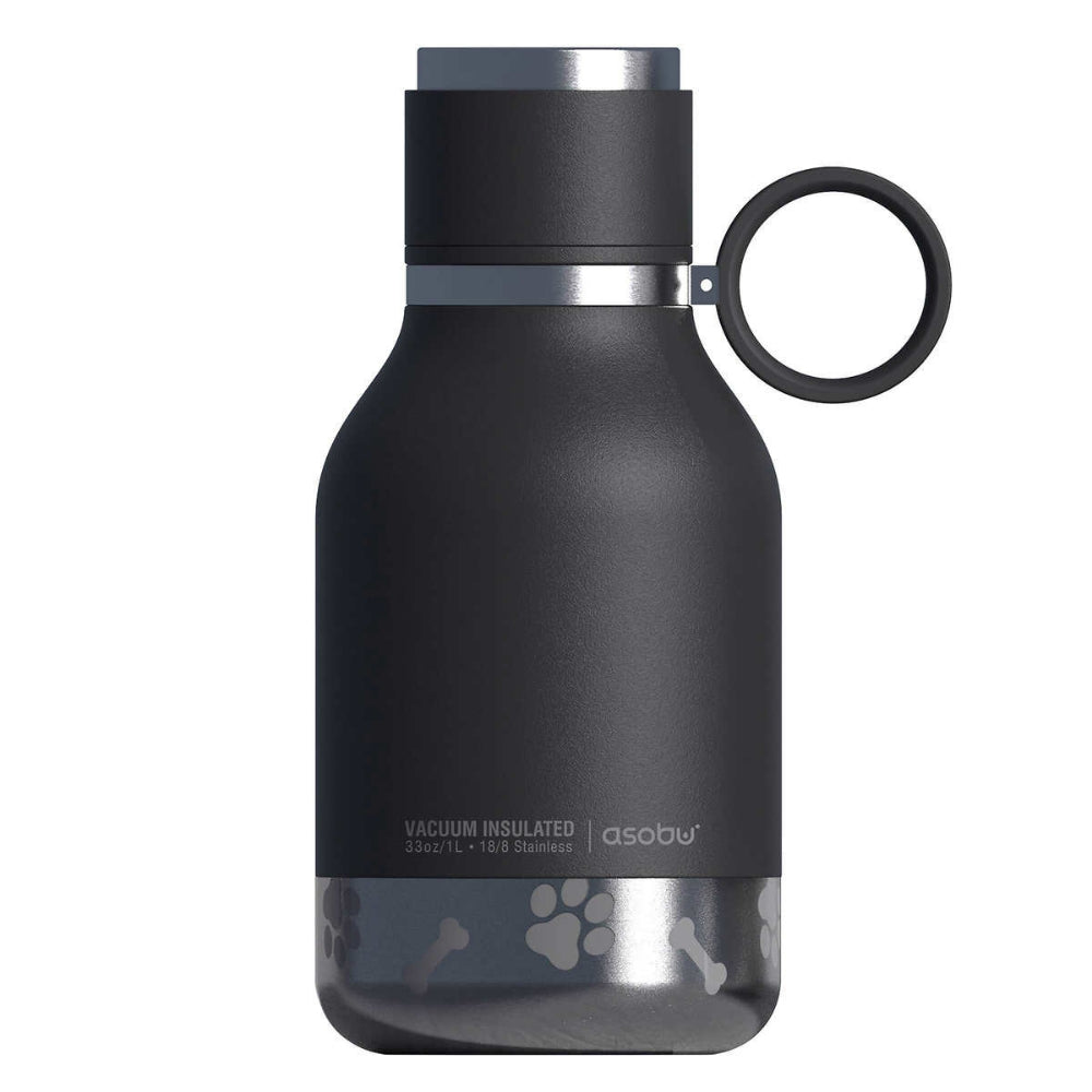 Asobu Insulated Stainless Steel Water Bottle with Removable Water Bowl for Dogs