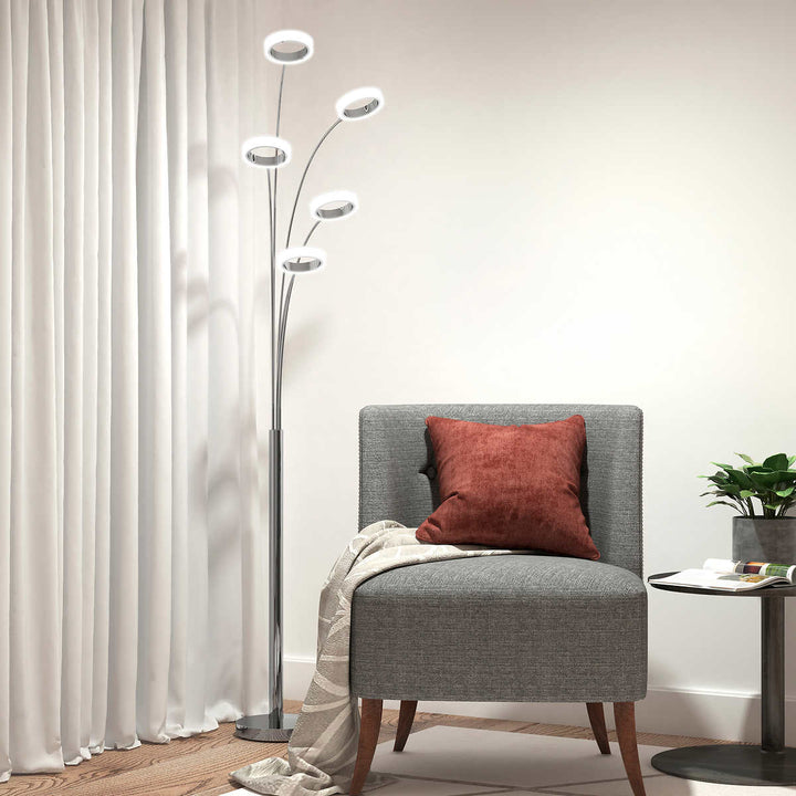 Artika Optical Modern Floor Lamp, Chrome Finish