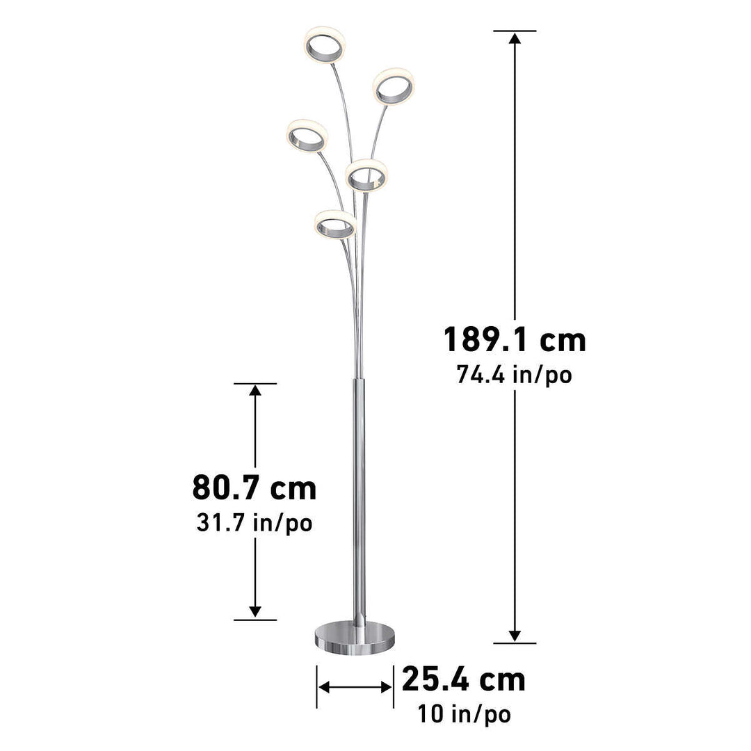 Artika Optical Modern Floor Lamp, Chrome Finish