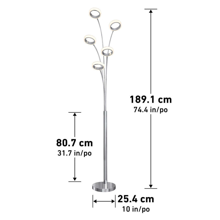 Artika Optical Modern Floor Lamp, Chrome Finish