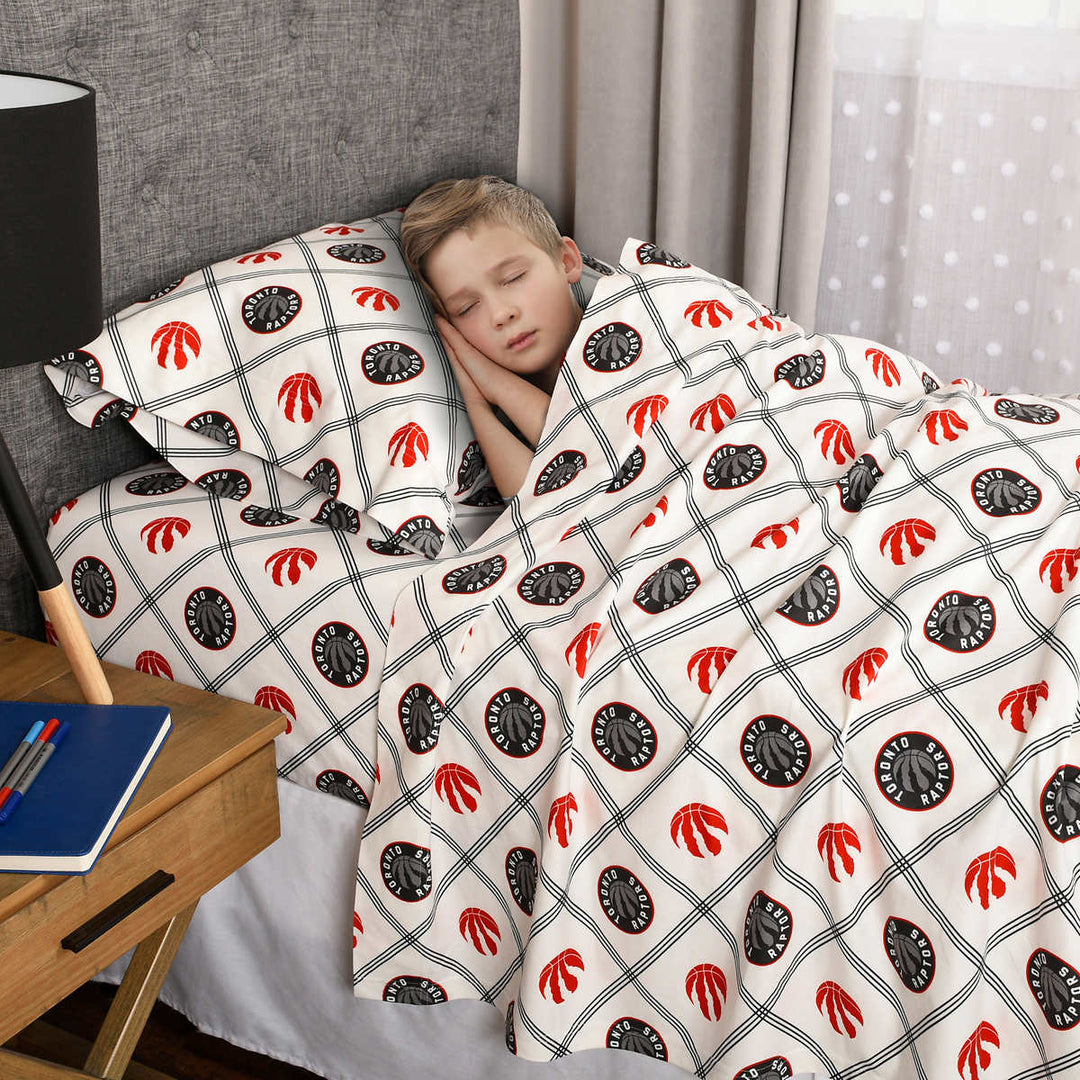 NBA - Microflannel Duvet Cover and Sham Set, Toronto Raptors