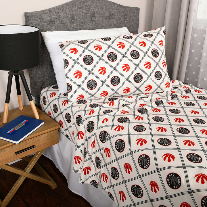 NBA - Microflannel Duvet Cover and Sham Set, Toronto Raptors