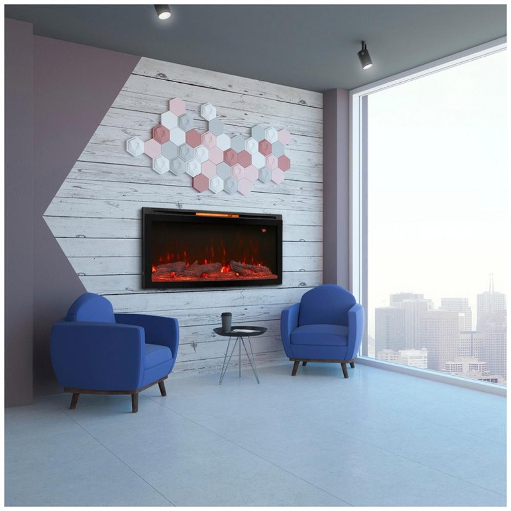 ClassicFlame Wall-Mounted Electric Fireplace with Infrared Heater