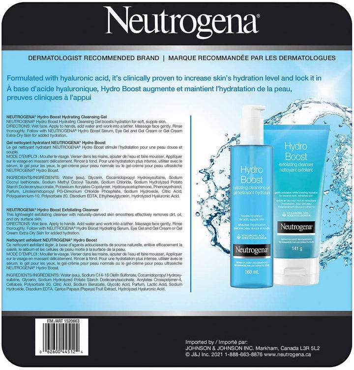 Neutrogena - Set of 3 Exfoliating Facial Cleansers, Hydro Boost 