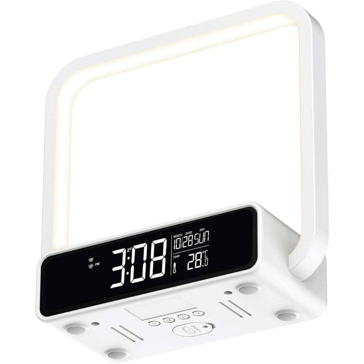 Sheffield Labs Multifunction LED Lamp with Alarm Clock and Dual Charging Station, Circa