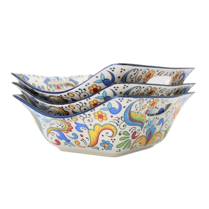 Porcelain Square Bowls with Handles