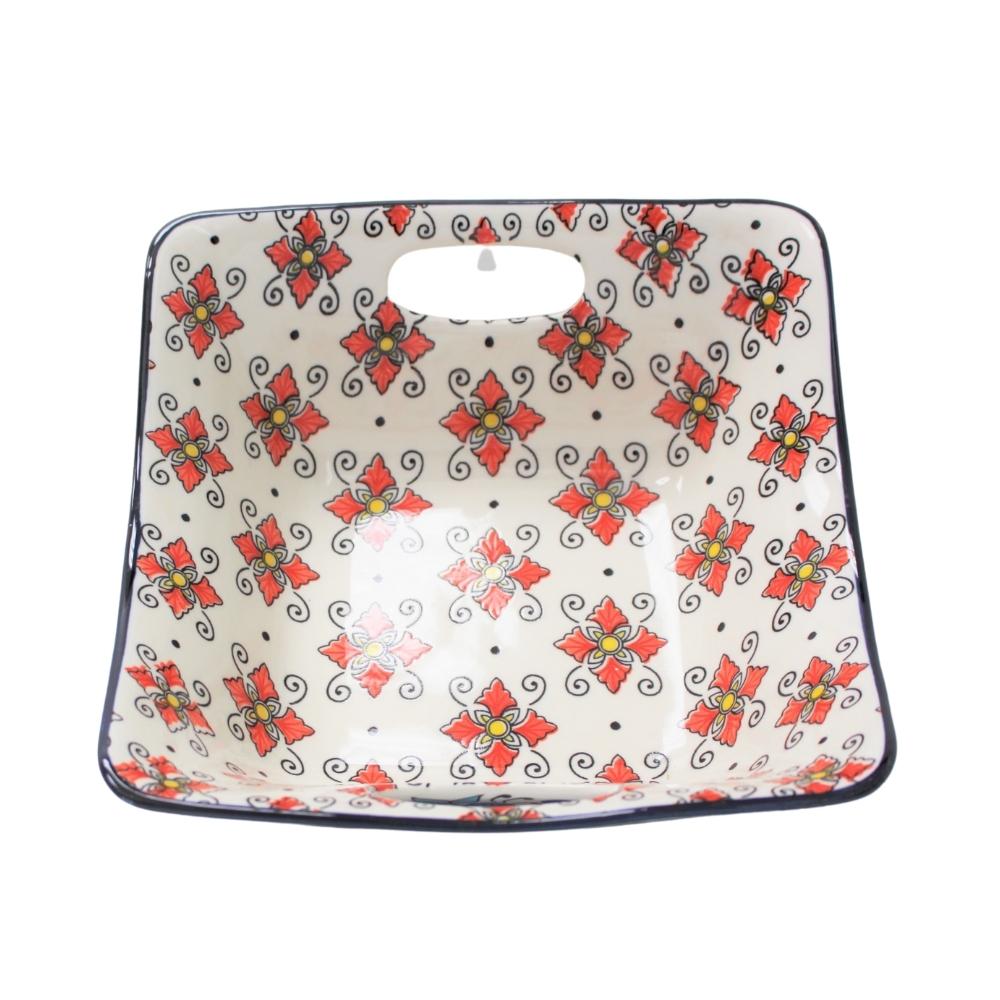 Porcelain Square Bowls with Handles