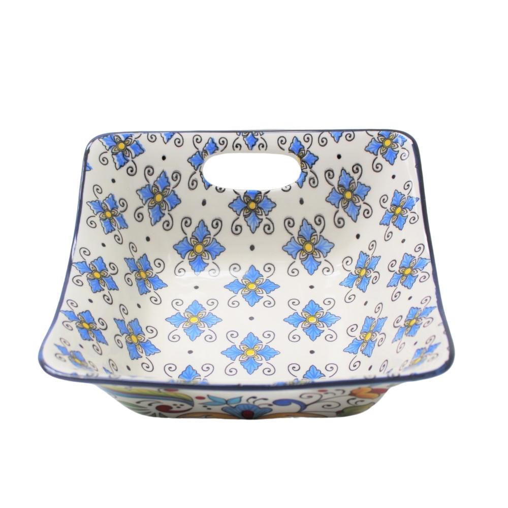 Porcelain Square Bowls with Handles