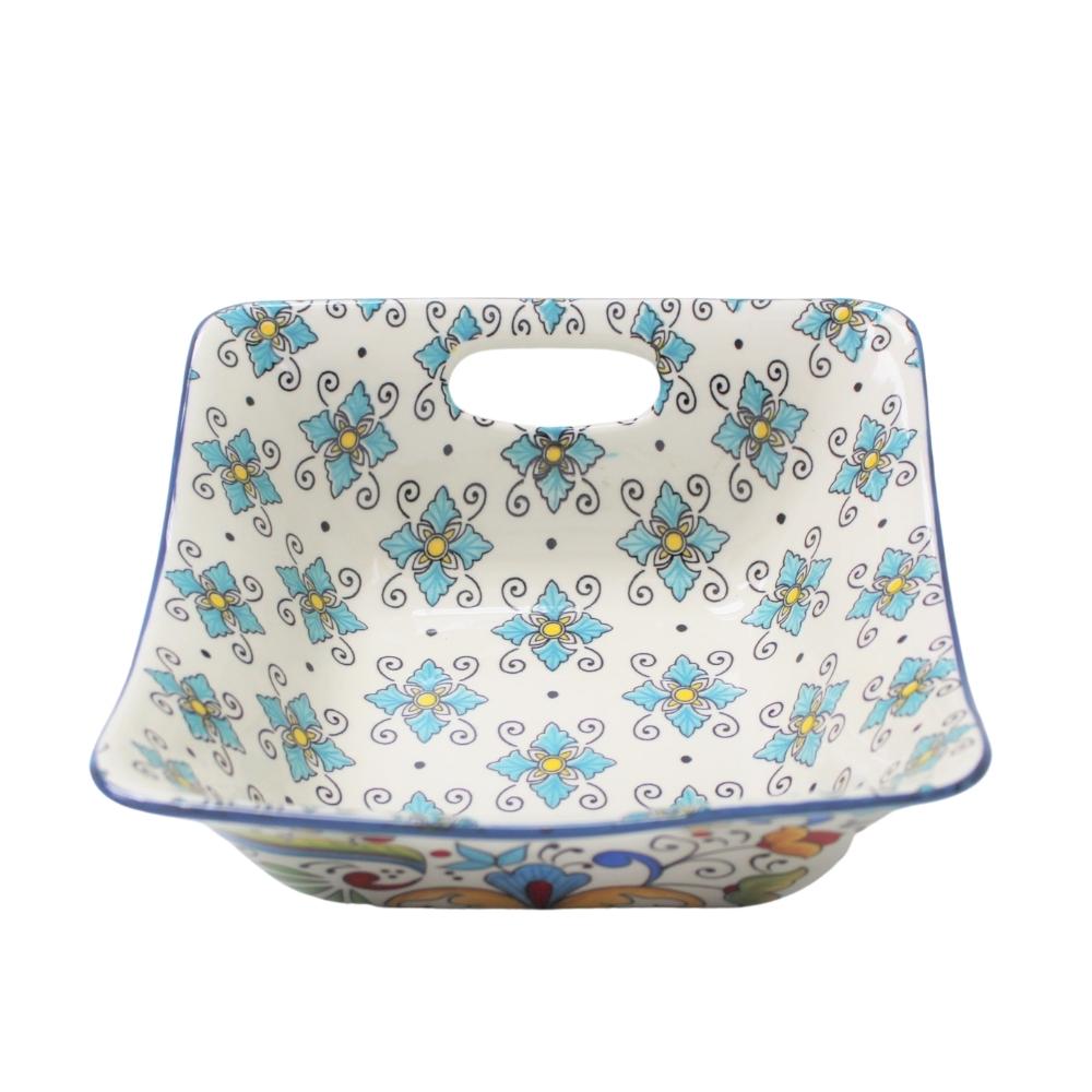 Porcelain Square Bowls with Handles