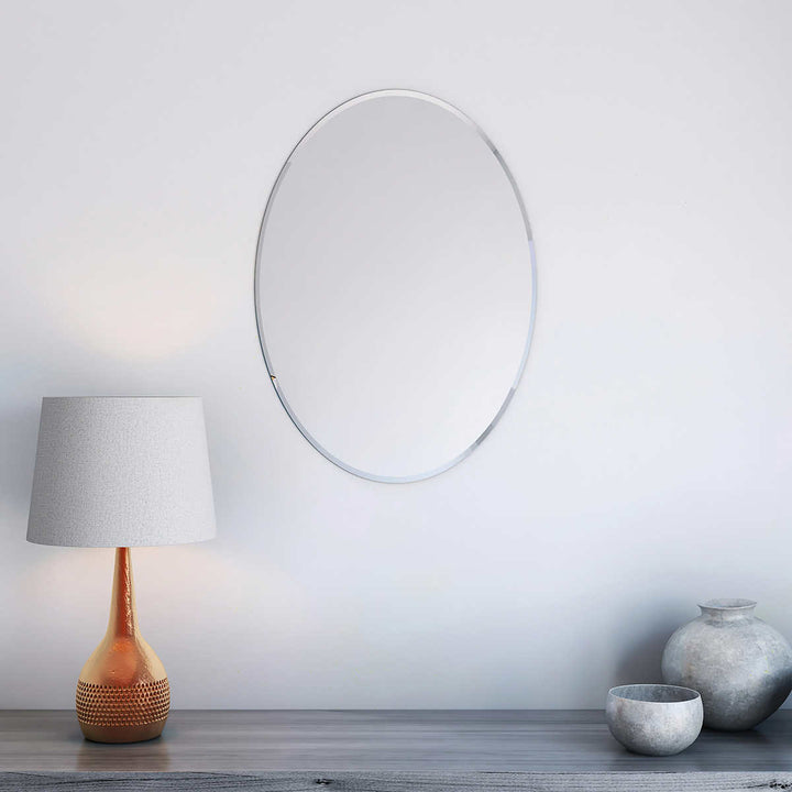 Appollo Lauren 20" x 28" Frameless Beveled Oval Modern Mirror