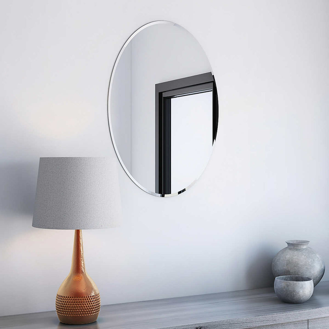 Appollo Lauren 20" x 28" Frameless Beveled Oval Modern Mirror