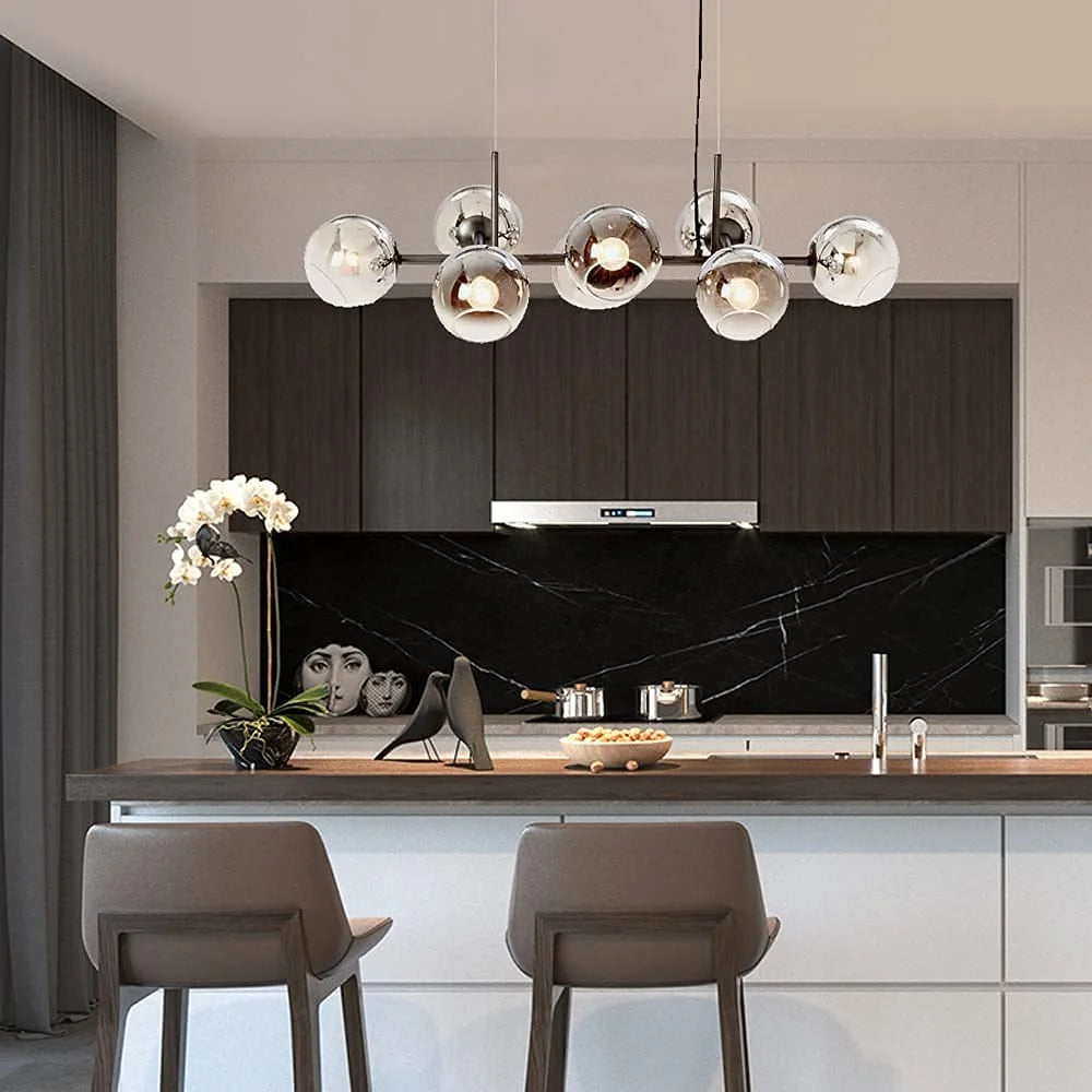 Empire Lighting Astra 8-Light Spherical Glass Linear Pendant 