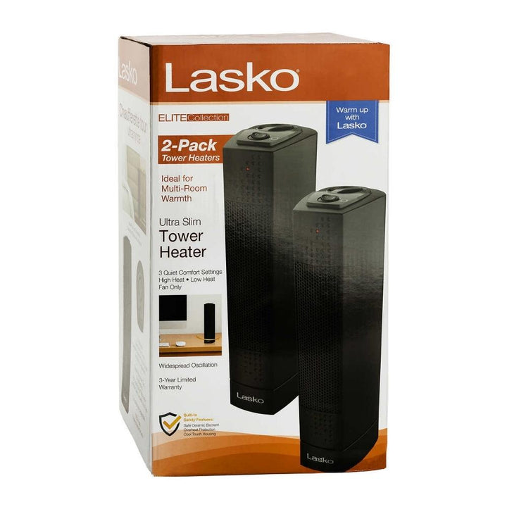 Lasko Ultra Slim Tower Heaters - 2-Pack