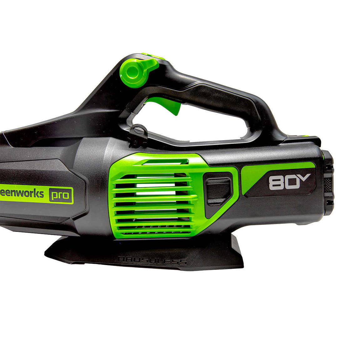 Greenworks Pro 80 V Brushless Axial Leaf Blower - 2.0 AH Battery and Fast Charger Included