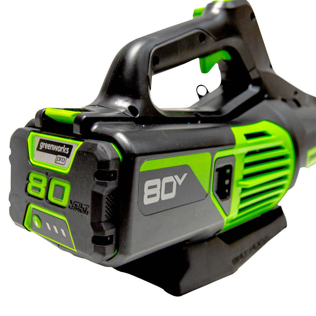 Greenworks Pro 80 V Brushless Axial Leaf Blower - 2.0 AH Battery and Fast Charger Included