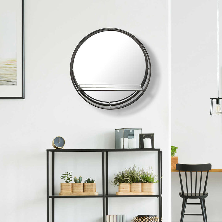 Appollo Munro 19" Modern Round Metal Mirror, Beatrice