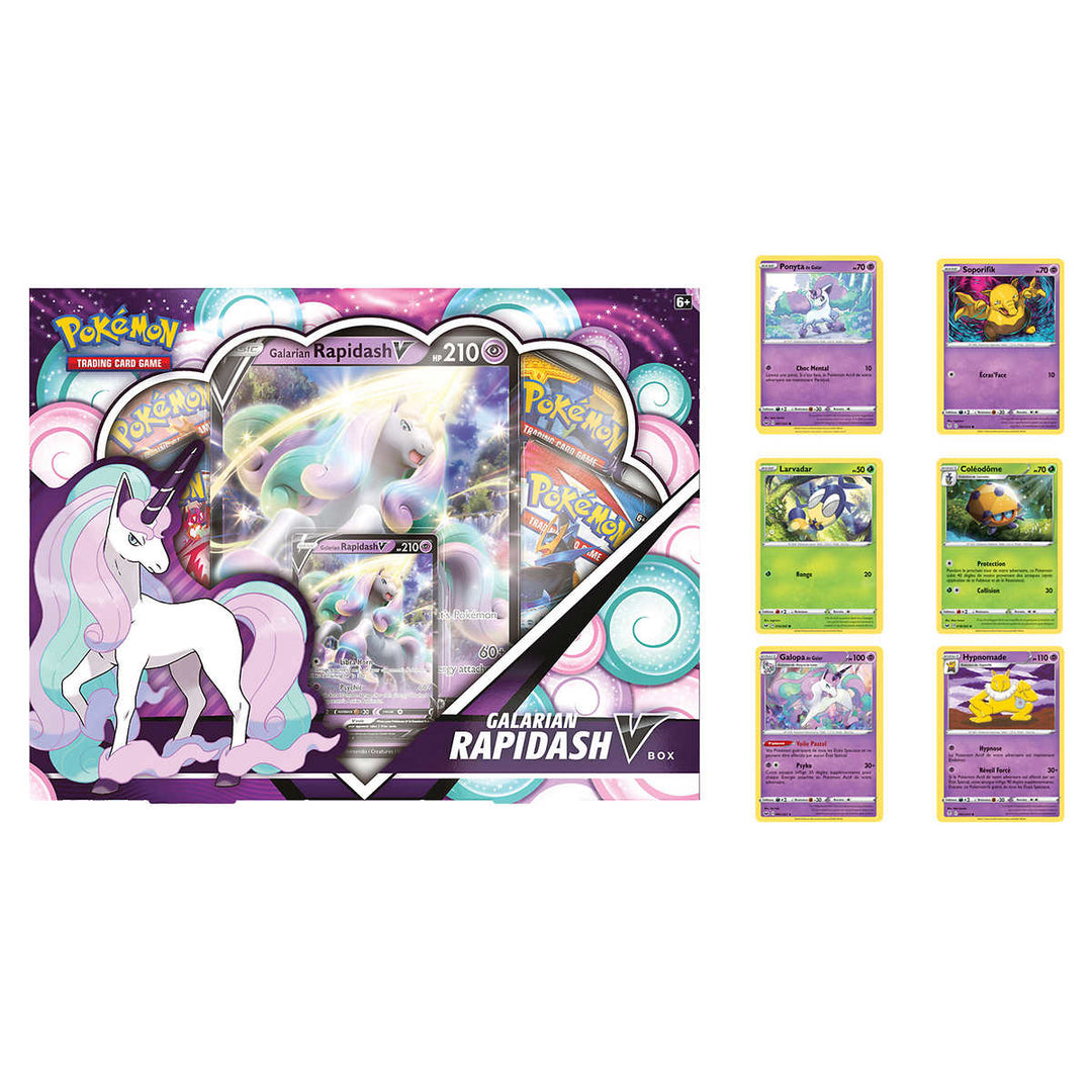 Galar-V Galopa Pokémon Box and 6 Promo Cards – French
