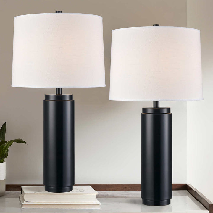 Bridgedport Design Metal Cylinder Floor Lamp - 2-Pack