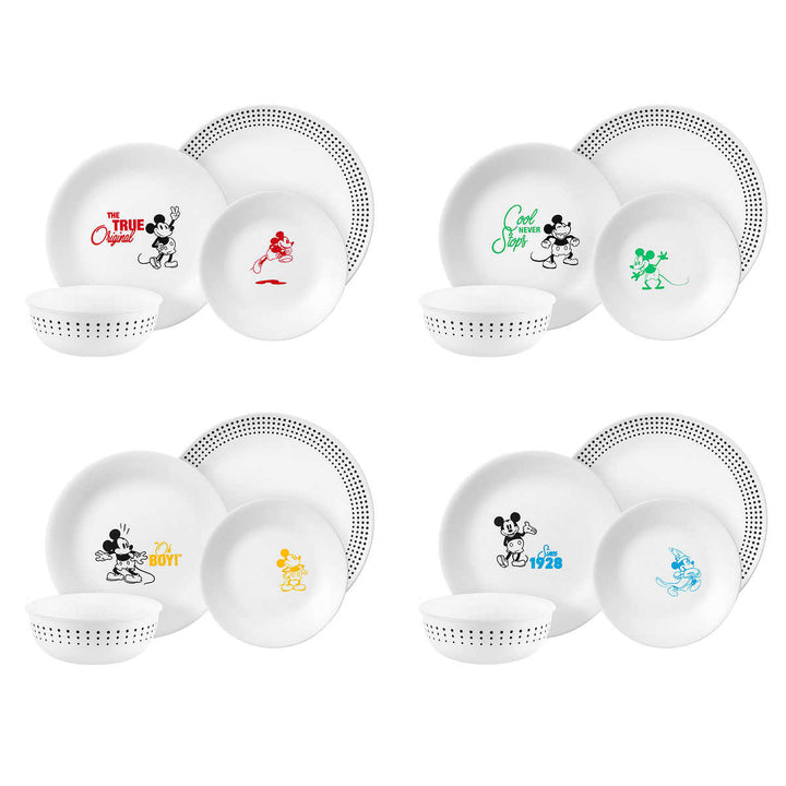 Corelle 16-Piece Dinnerware Set, Mickey Mouse
