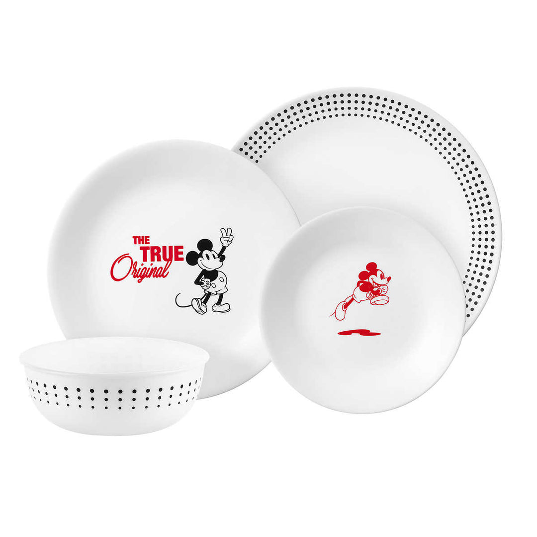Corelle 16-Piece Dinnerware Set, Mickey Mouse