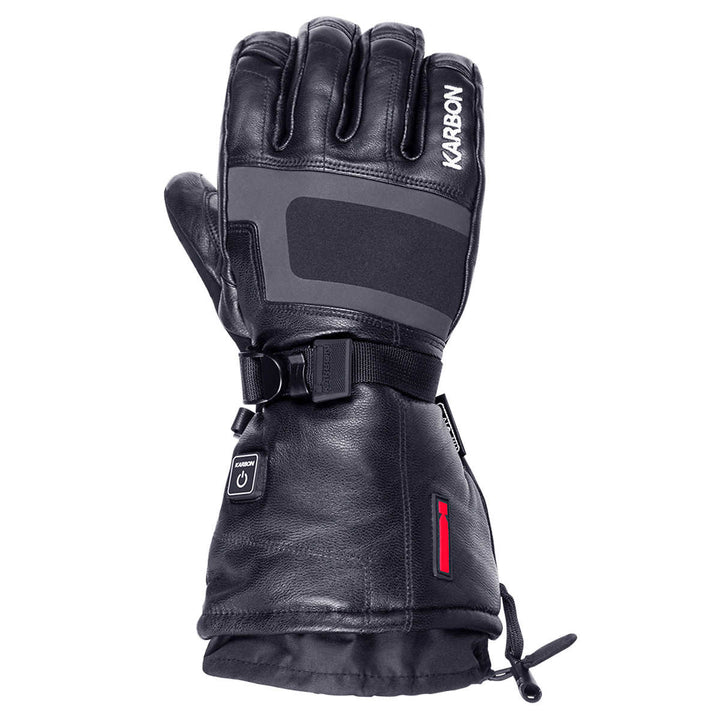 Karbon Heated Ski Gloves Goatskin Leather with 2 Lithium-Polymer Batteries