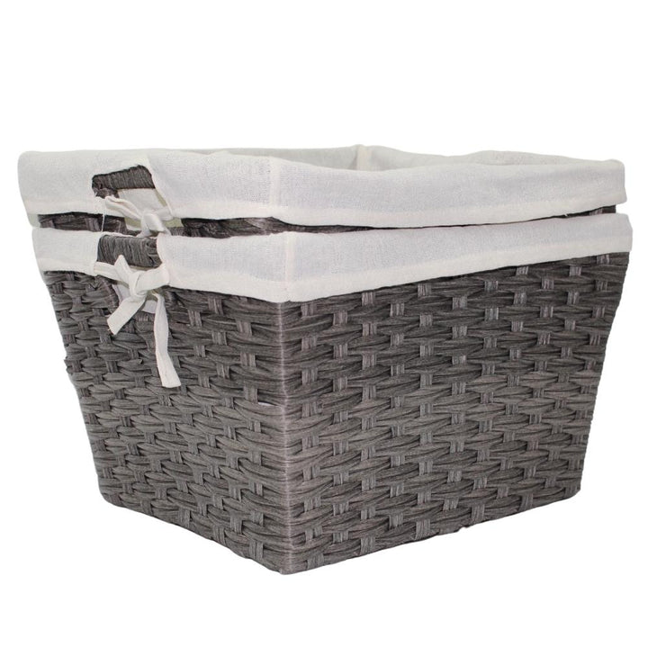 Faux Wicker Storage Bins