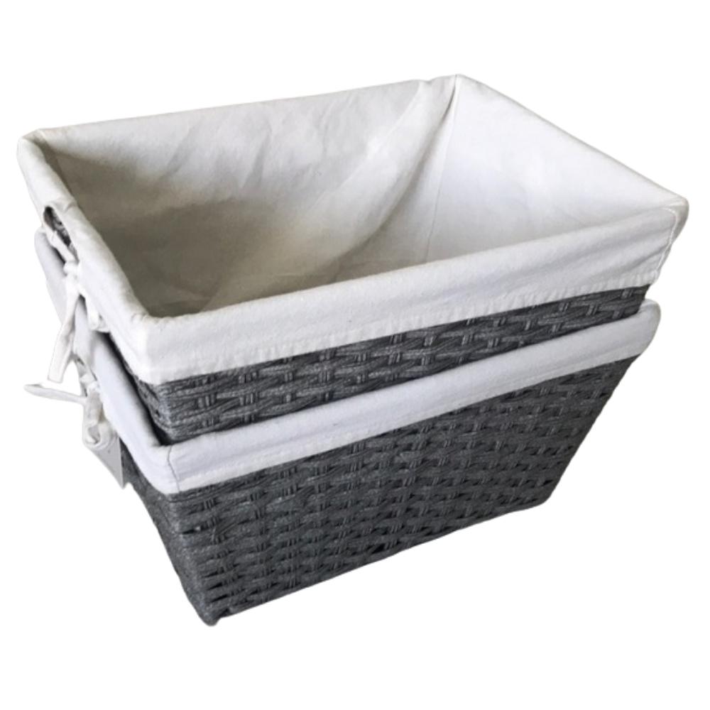 Faux Wicker Storage Bins