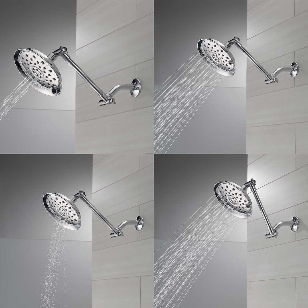 Delta 3-Setting Showerhead with Adjustable Arm in Chrome