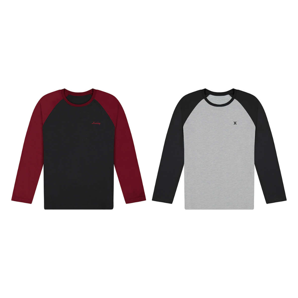 Hurley - Men's Long Sleeve Shirt, 2-Pack