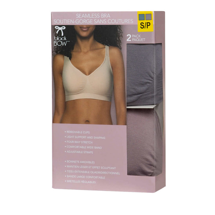 Black Bow - Bra for Women, 2 Pack