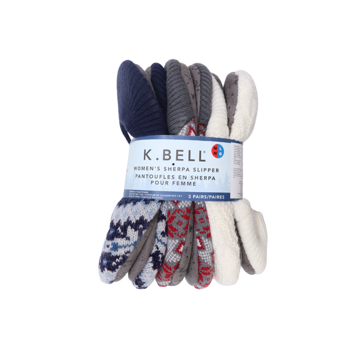 K.Bell - Women's Slippers, 3 Pack