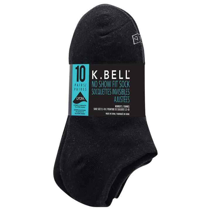 K.Bell - Chaussettes invisibles, paquet de 10 paires pour femmes