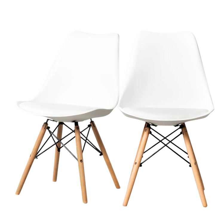 Eiffel Leather Padded Accent Chair - 2-Pack