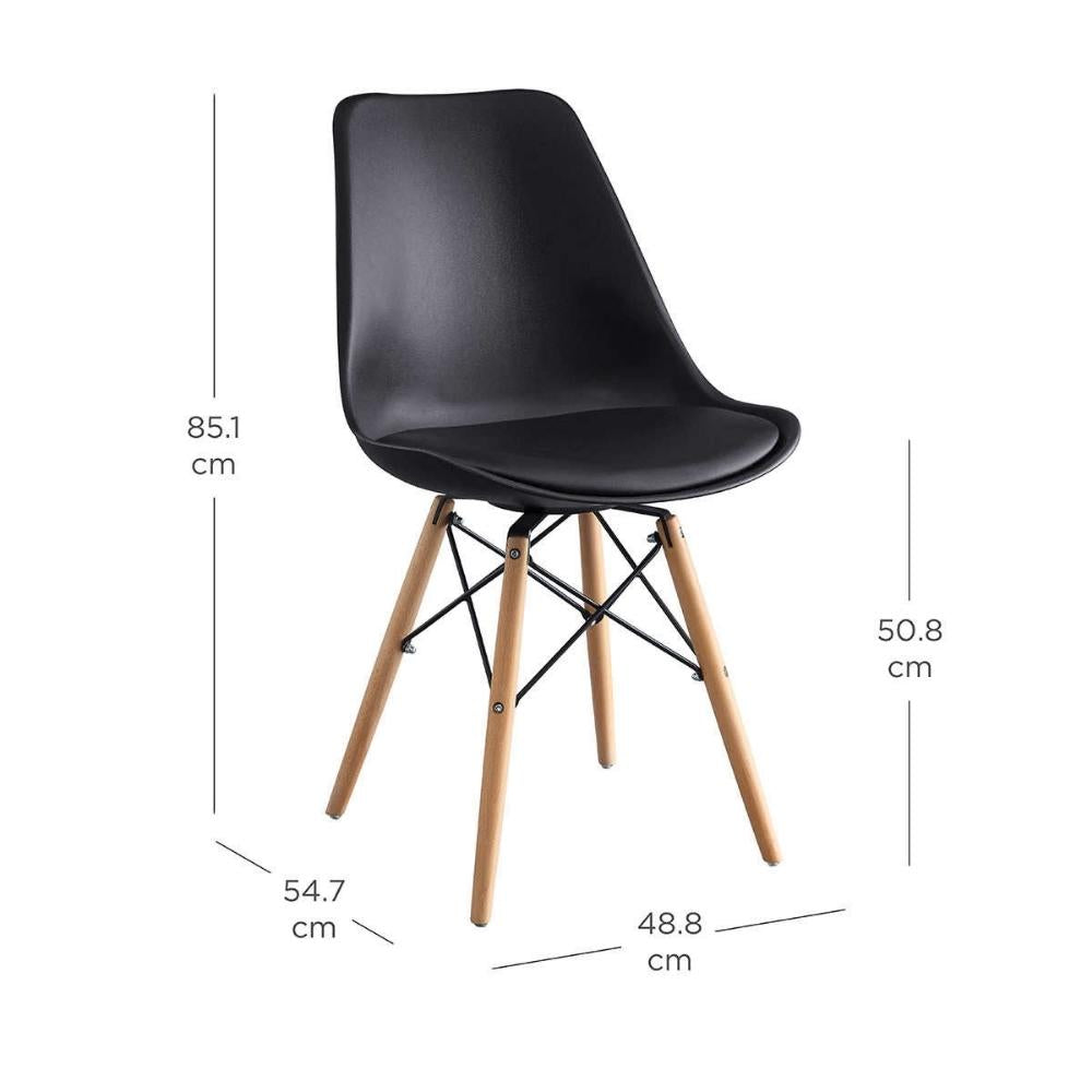 Eiffel Leather Padded Accent Chair - 2-Pack
