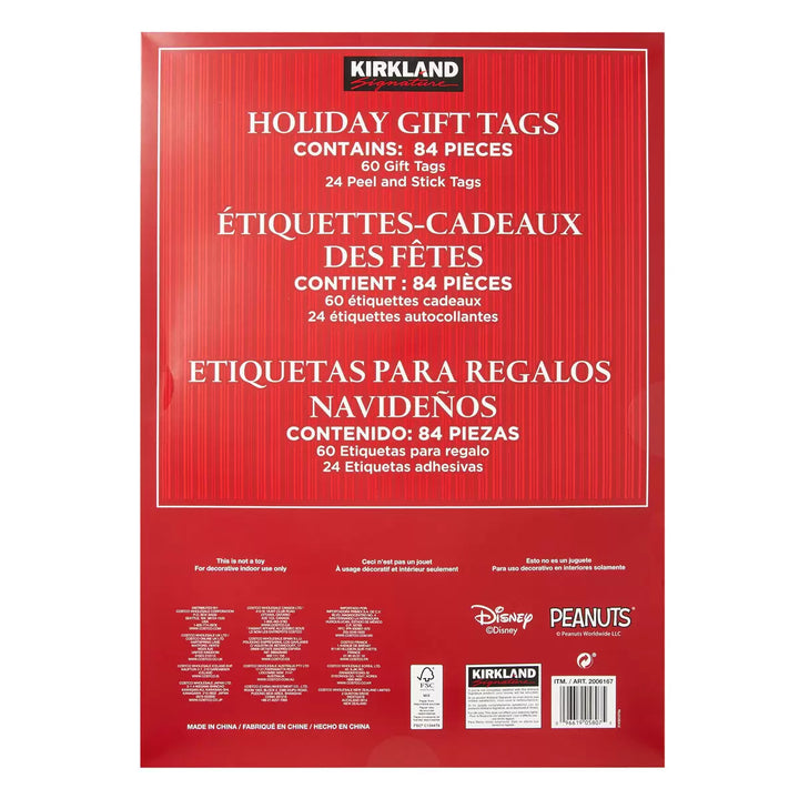 Kirkland Signature - Deluxe Christmas Gift Tags - 84 Pack