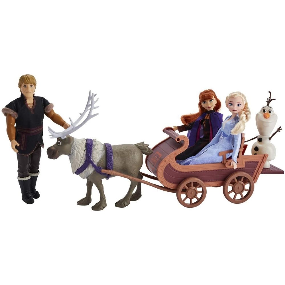 Disney Frozen II Sledding Adventures Doll Pack - 5 dolls and 1 sled