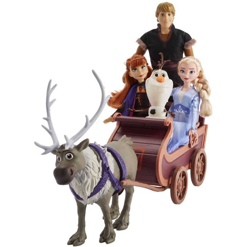 Disney Frozen II Sledding Adventures Doll Pack - 5 dolls and 1 sled