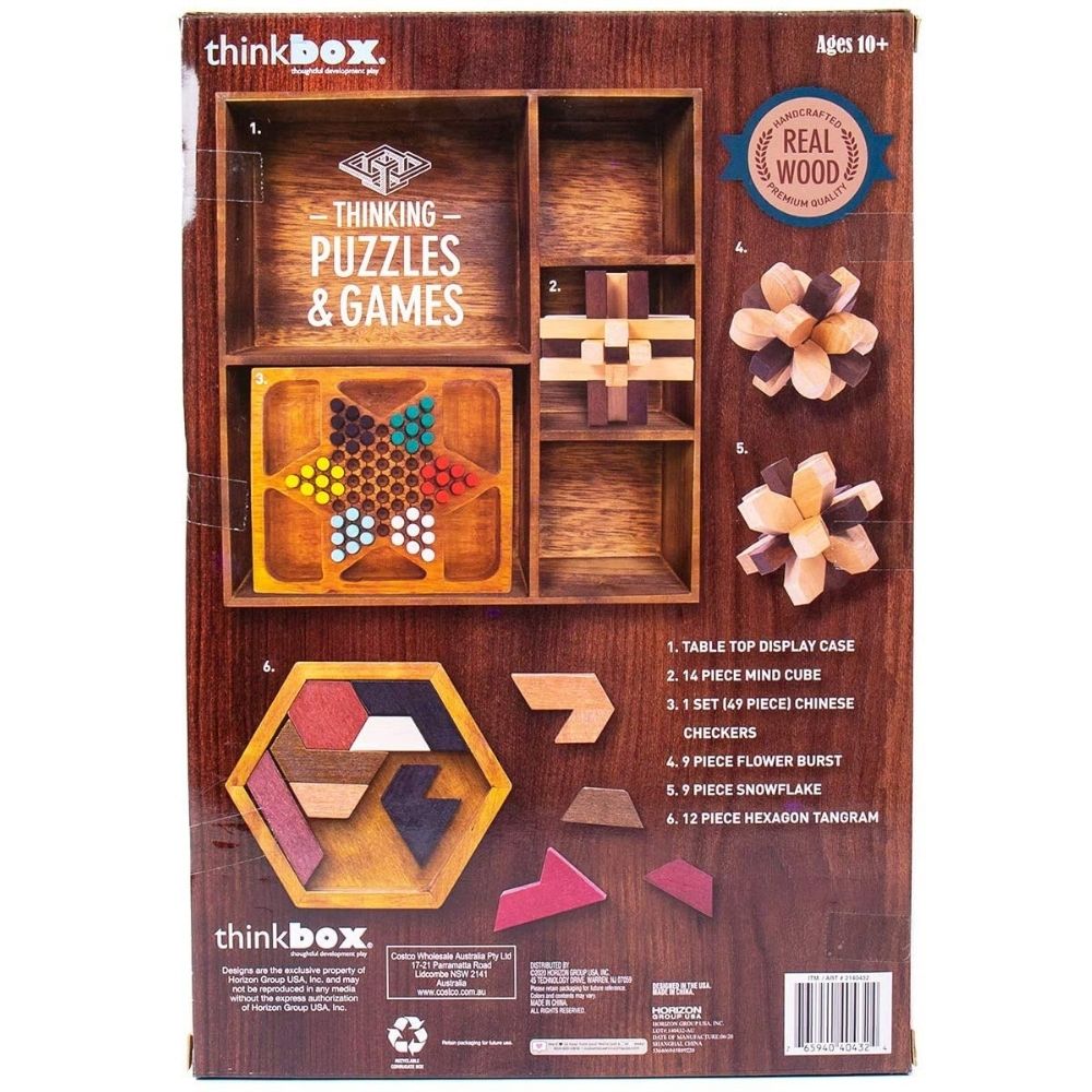 ThinkBox Thinking Wood Puzzles and Games - 5-Pack