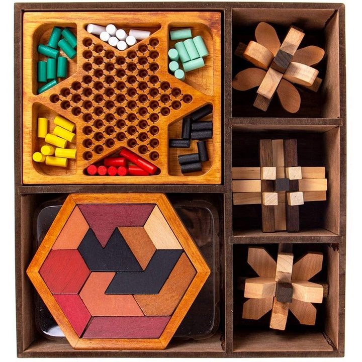 ThinkBox Thinking Wood Puzzles and Games - 5-Pack