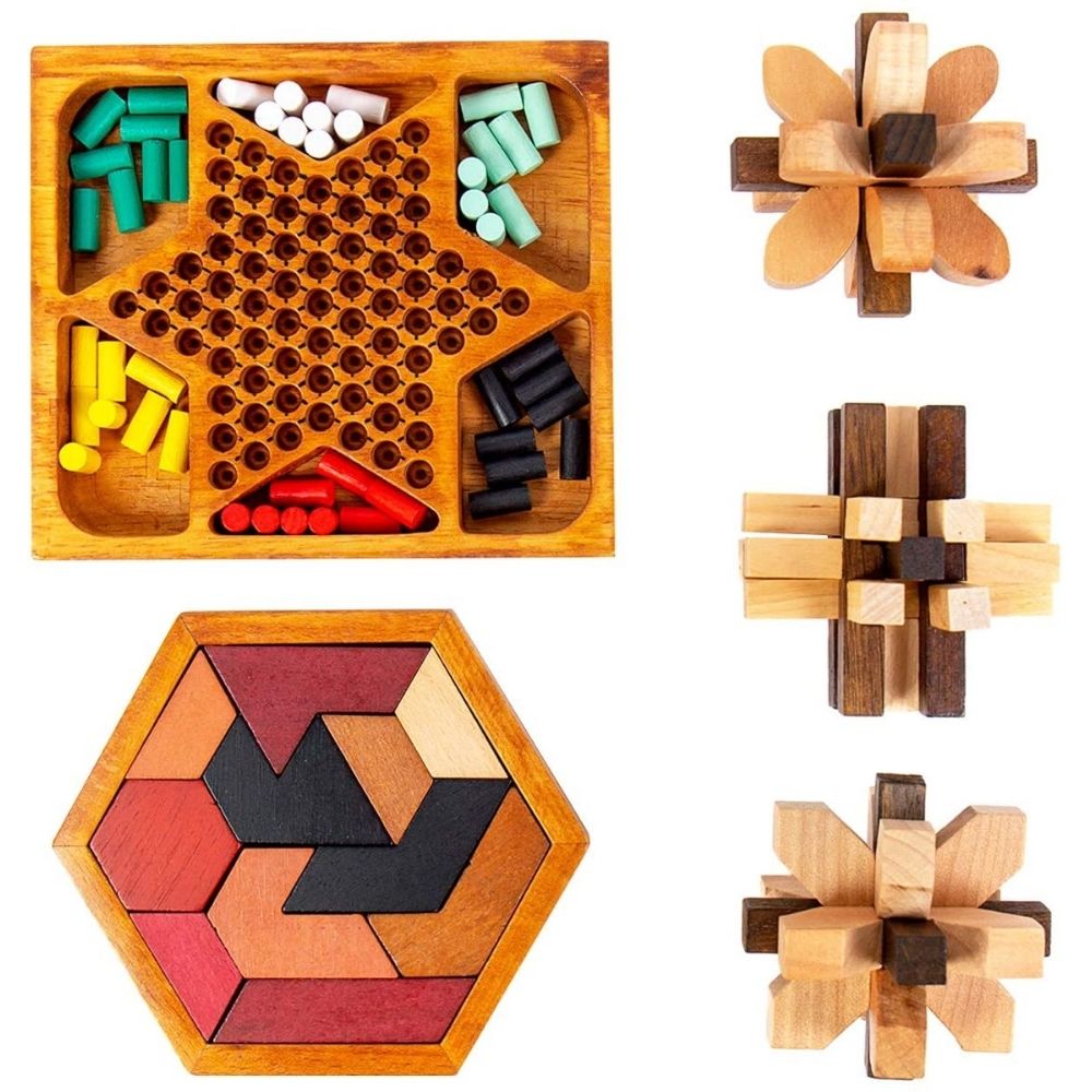 ThinkBox Thinking Wood Puzzles and Games - 5-Pack