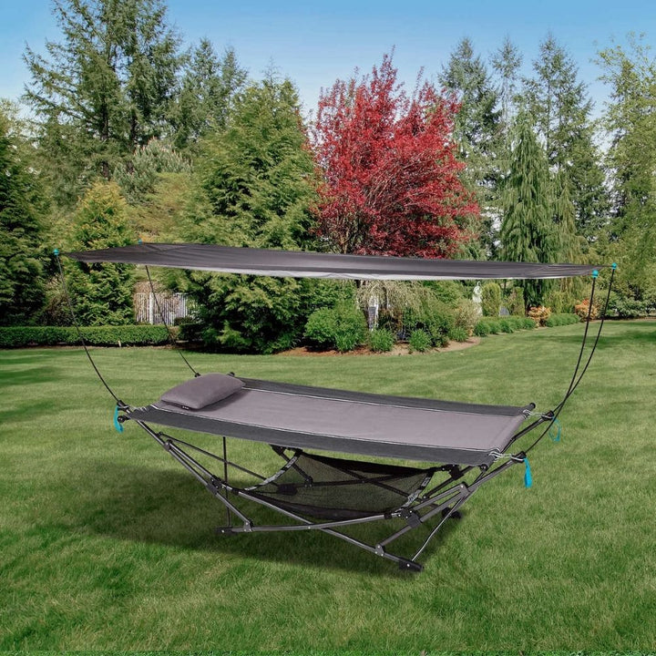 Mac Sports - Folding hammock with removable sun canopy