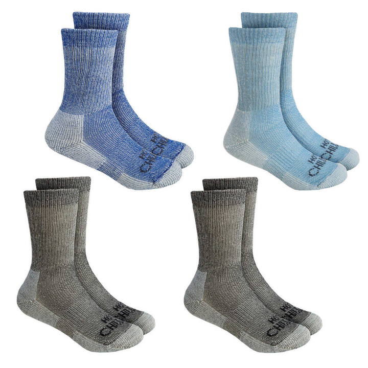 Hot Chillys Kids Hiking Socks, 4 Pair Pack